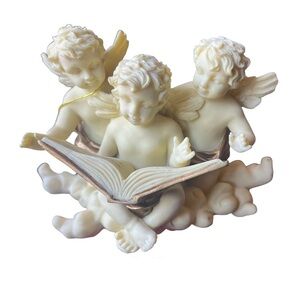 Vintage 1998 House of Lloyd Angels Reading Luke 2:11 For Unto You Vinyl Figurine